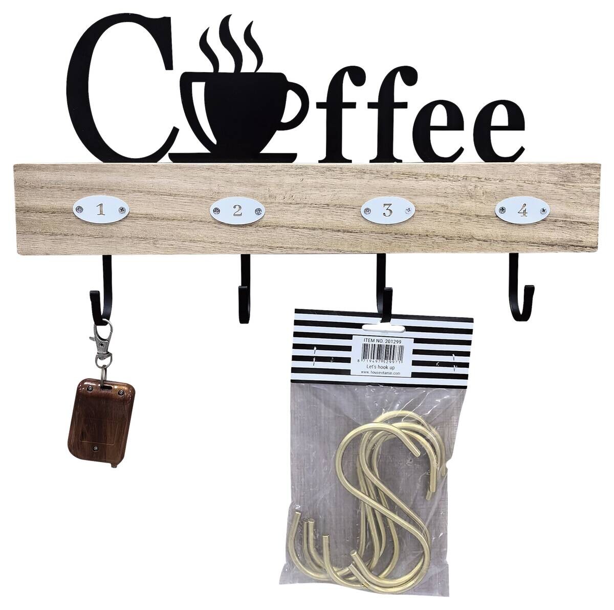 Wandgarderobe Britt braun schwarz B/H/T: ca. 38x20x4 cm