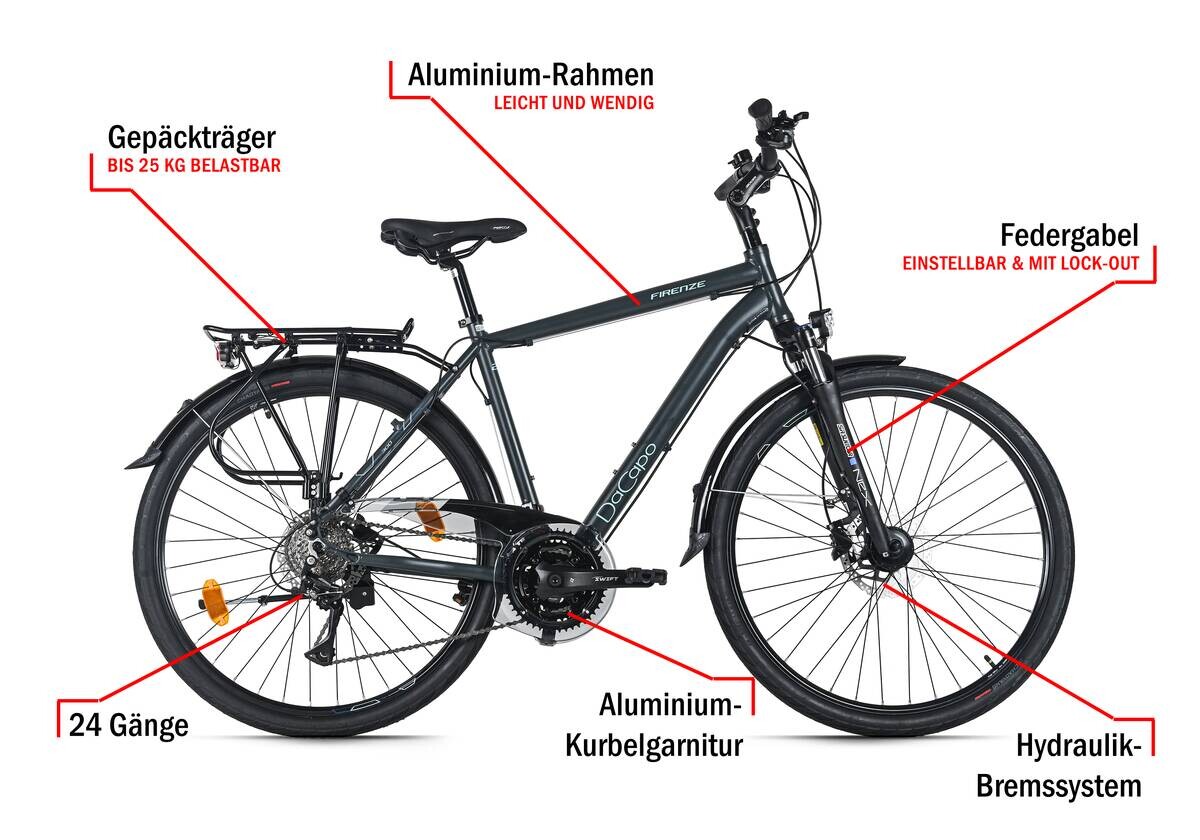 DaCapo Trekking-Bike Firenze 300 28 Zoll Rahmenhöhe 53 cm 24 Gänge bronze bronze ca. 28 Zoll