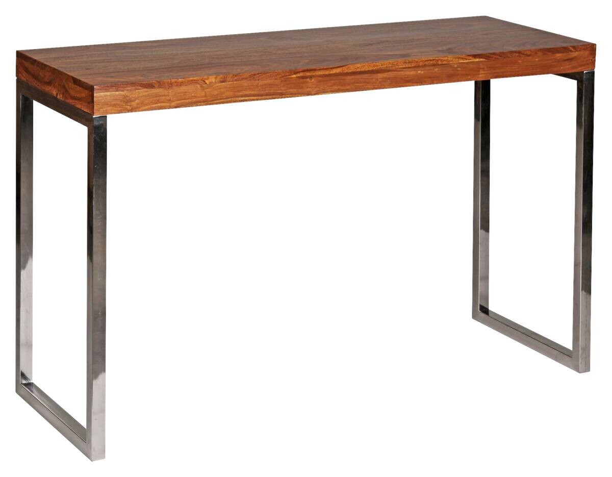 Konsolentisch natur Chrom Echtholz Metall B/H/T: ca. 120x76x45 cm