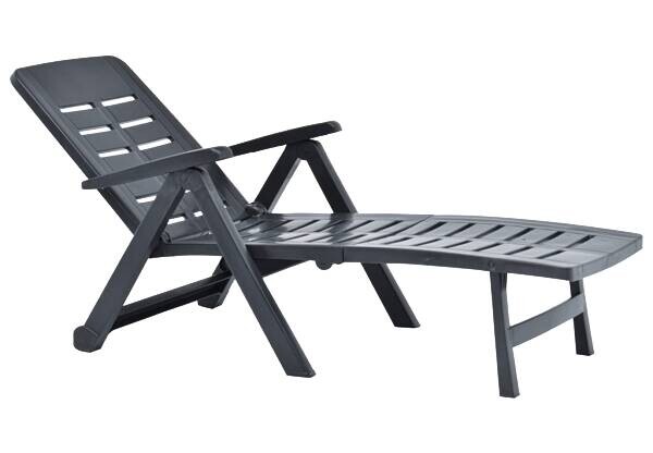 vidaXL Sonnenliege anthrazit Kunststoff B/H/L: ca. 189x96x72 cm