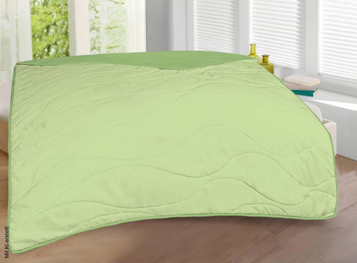 Steppbett grün 100% Polyester B/L: ca. 135x200 cm