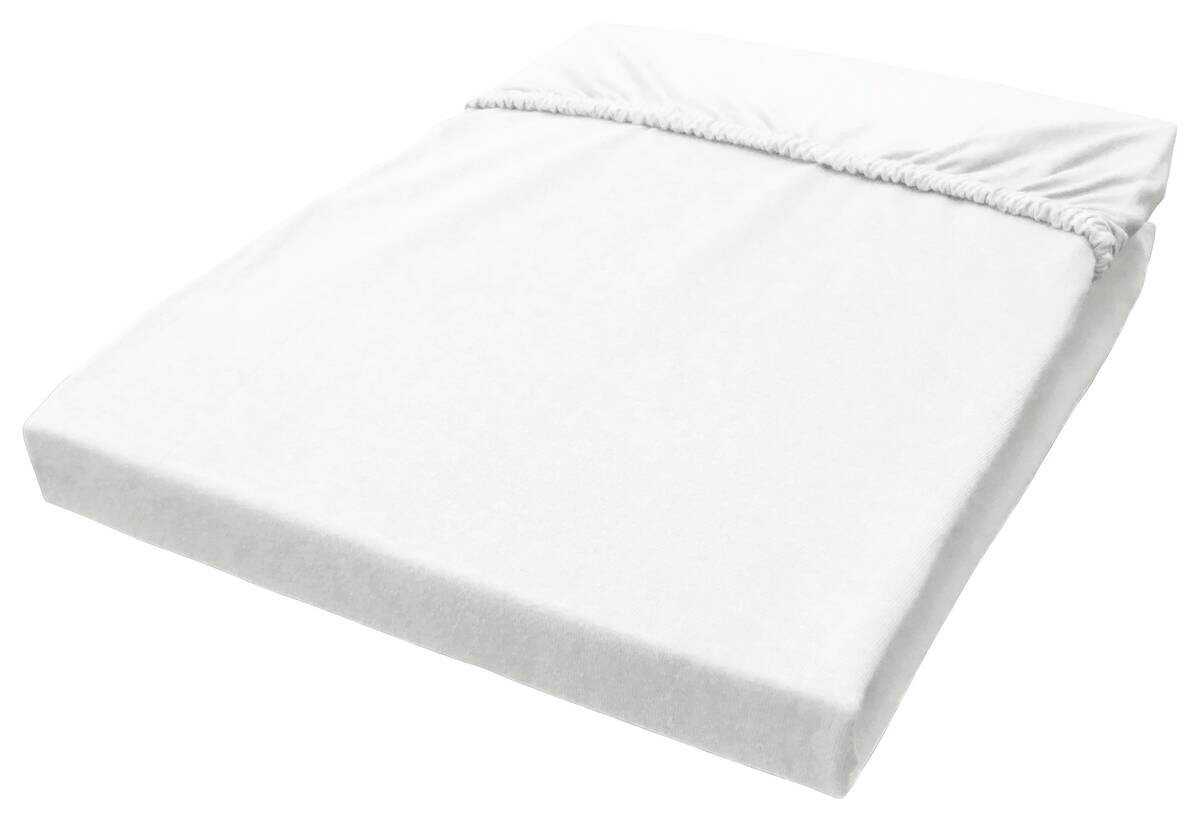 Jersey Spannbetttuch weiß Baumwolle B/H/L: ca. 180x28x200 cm