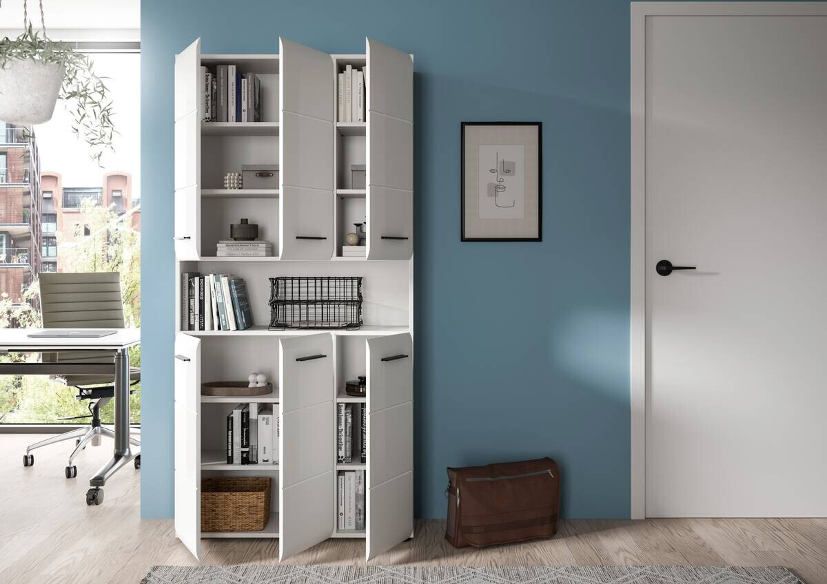 Mehrzweckschrank Ice weiß weiß Hochglanz B/H/T: ca. 90x185x30 cm