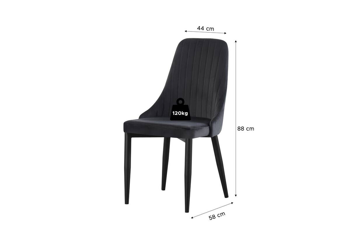Stuhl CLAUDIA, 2er Set anthrazit B/H/T: ca. 44x88x58 cm