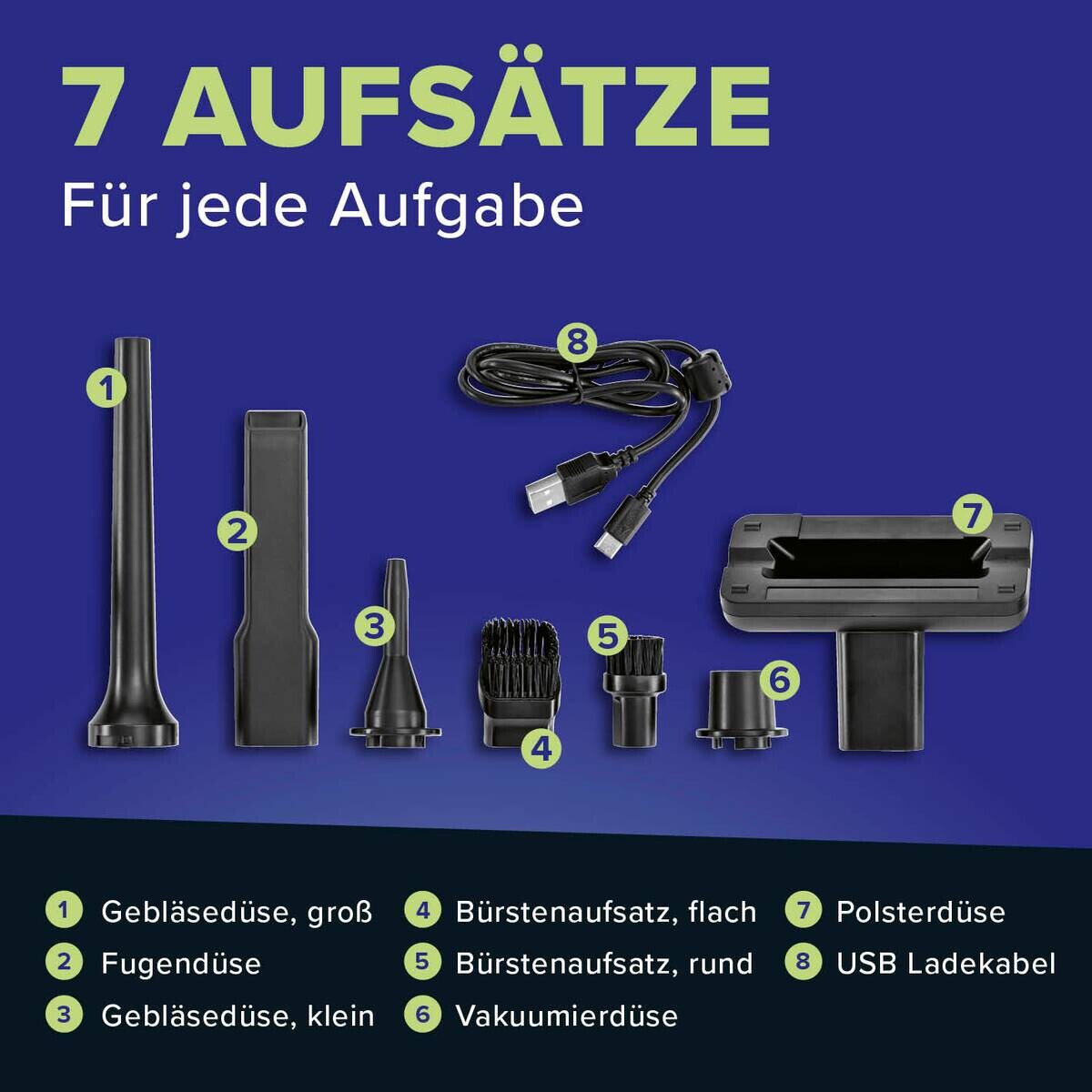 Lichterblitz Handstaubsauger 19122 blau grau Kunststoff B/H/L: ca. 20,8x6,5x21,5 cm