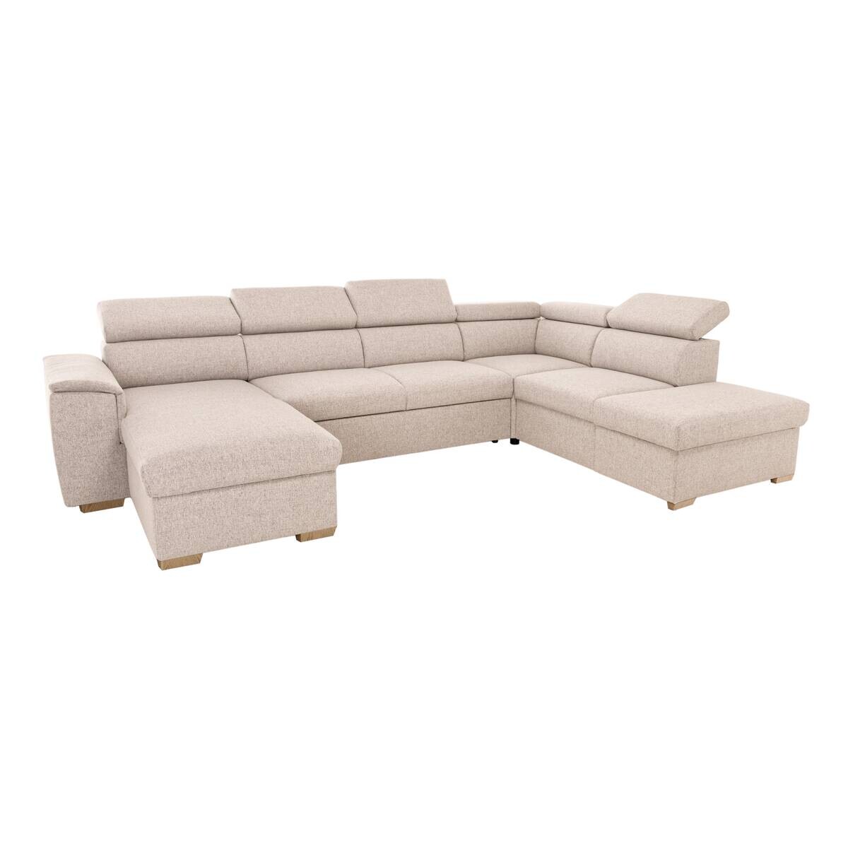Wohnlandschaft beige Webstoff B/H/T: ca. 326x94x216 cm