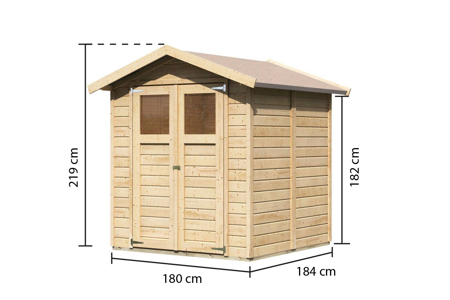 Karibu Gartenhaus Tito 3 natur B/H/T: ca. 180x222x184 cm