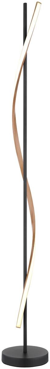 GLOBO LED-Stehleuchte mattschwarz dunkelbraun Opal Metall PVC Kunststoff H/D: ca. 150,7x20 cm 1 Brennstellen