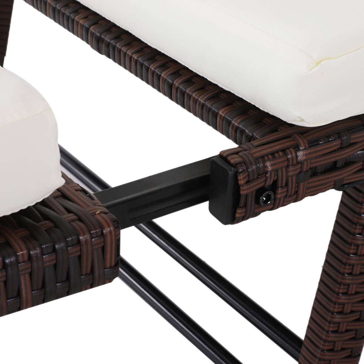 Outsunny Gartensofa braun Stahl B/H/L: ca. 66x67x129 cm