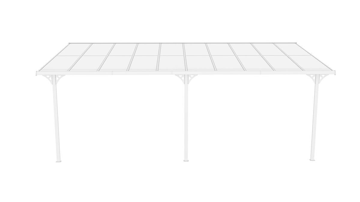 Westmann Terrassenüberdachung Bruce weiß Aluminium B/H/L: ca. 617x270x300 cm
