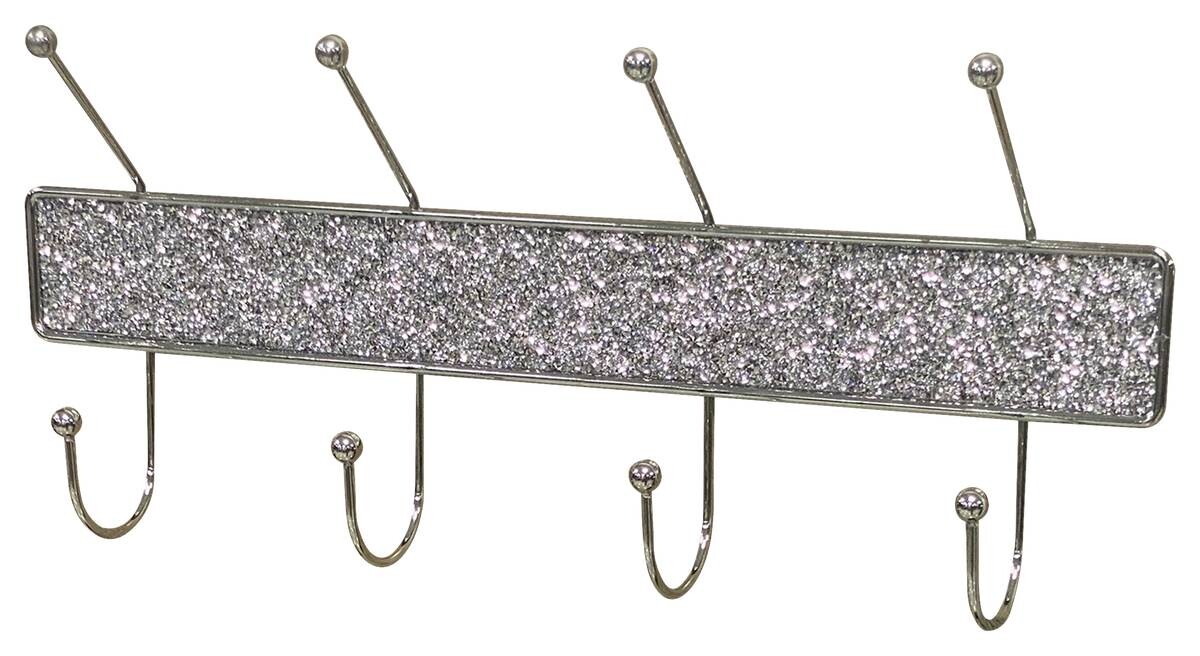 Wandgarderobe Finn glitzernd Metall B/H/T: ca. 45x19x7 cm
