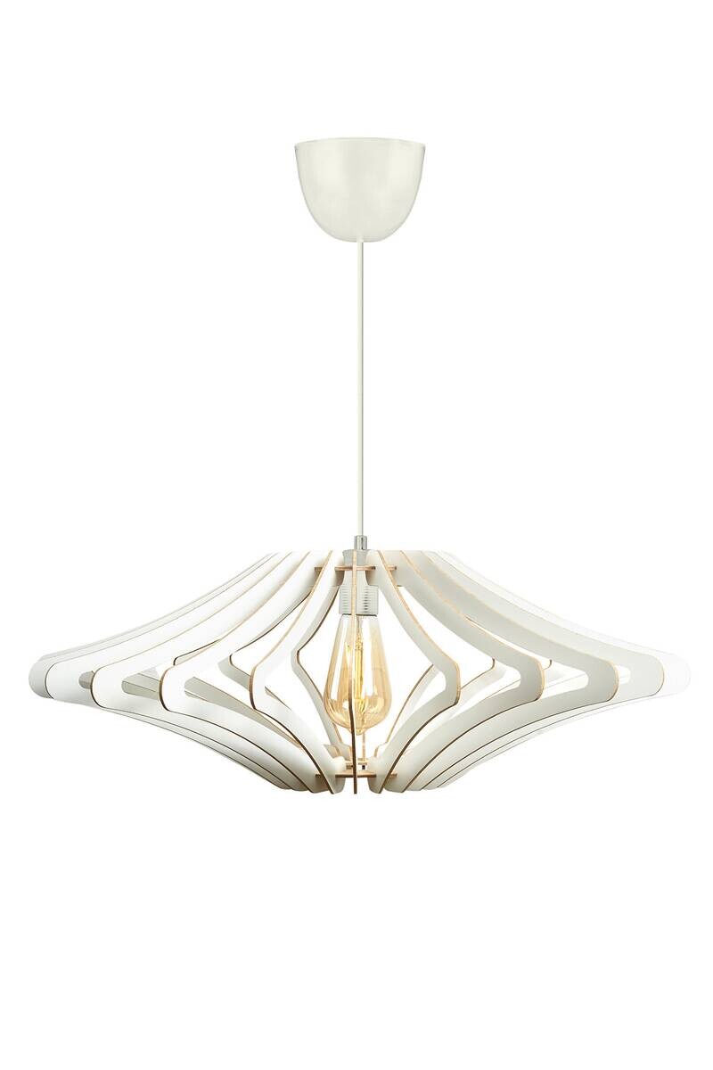 Opviq Pendelleuchte weiß MDF B/H/T/L/D: ca. 47x55x47x47x47 cm E27 1 Brennstellen