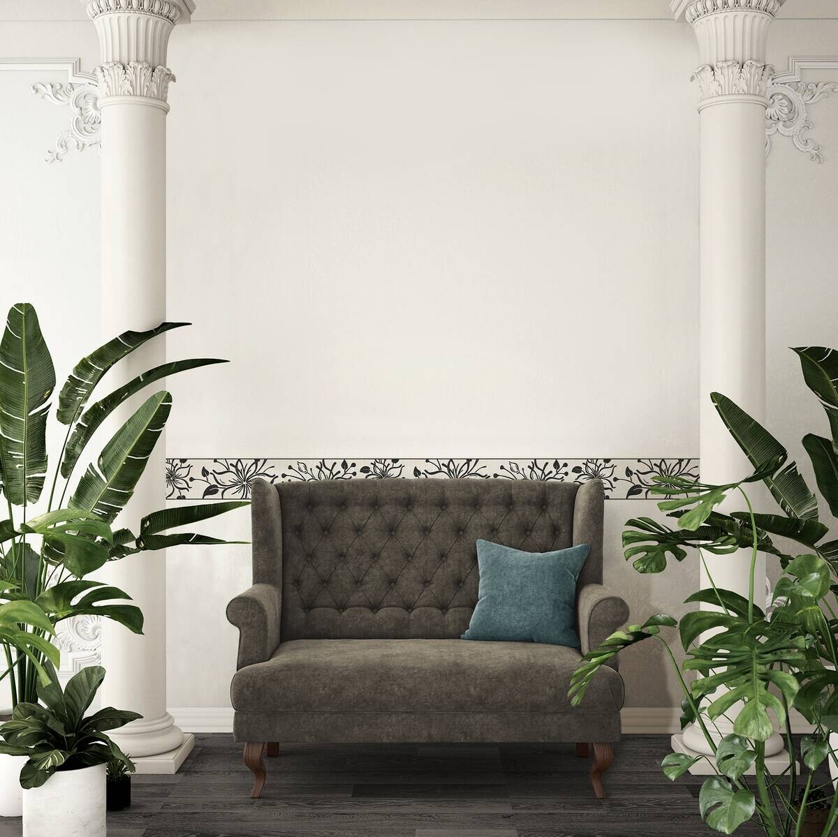 A.S.Creation Bordüre silber weiß B/H/D: ca. 13x500x8,5 cm