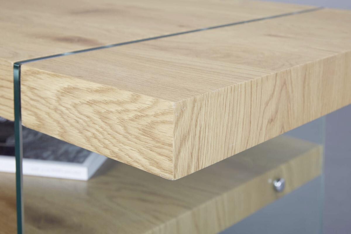 Inter Link Couchtisch Benina Eiche Wild Holzwerkstoff Glas B/H/T: ca. 110x60x45,5 cm