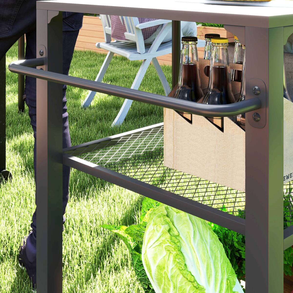 Outsunny Grillwagen Metall B/H/L: ca. 50x79x105 cm