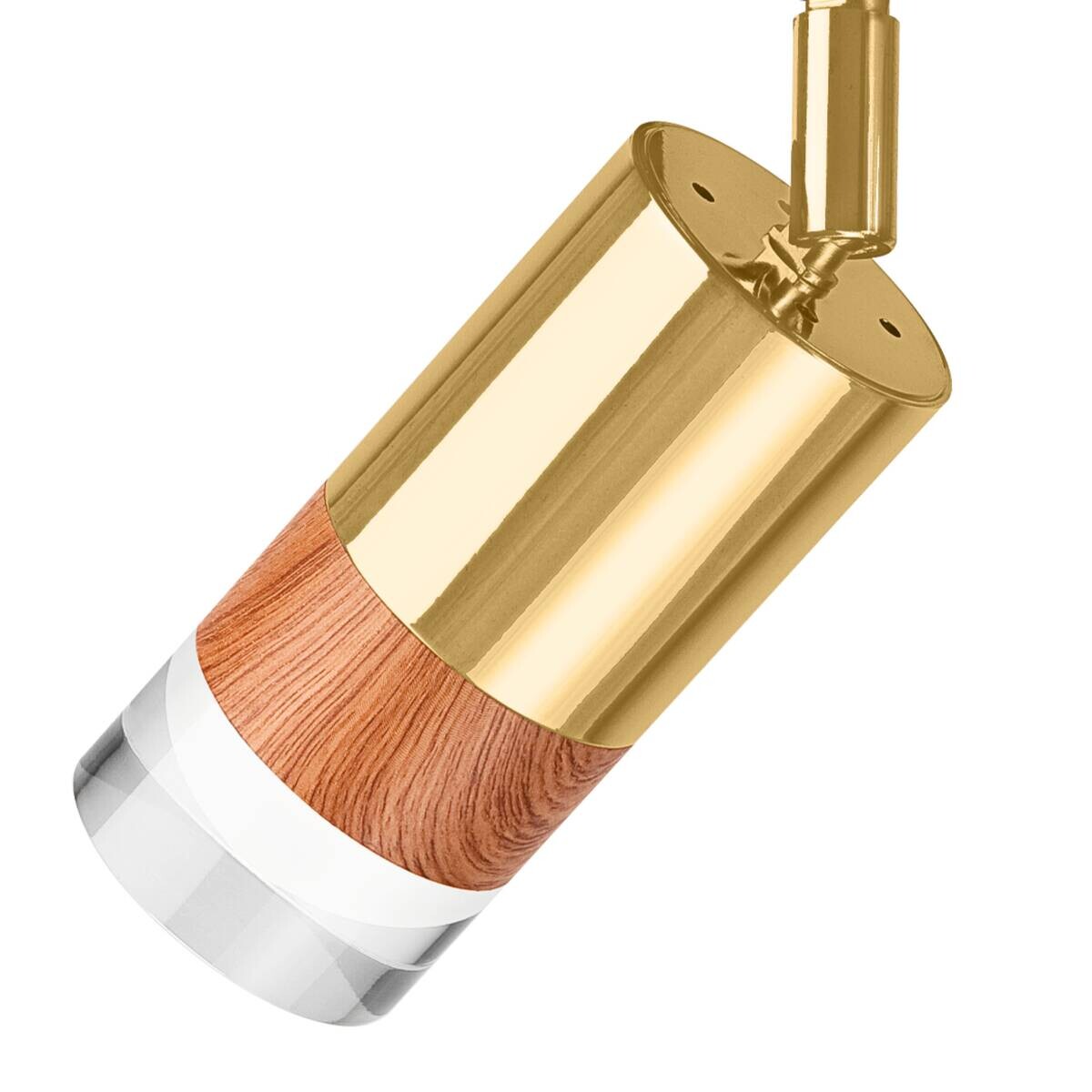 Lamkur Deckenleuchte gold Stahl Glas B/H/L: ca. 8x19x45 cm 3 Brennstellen