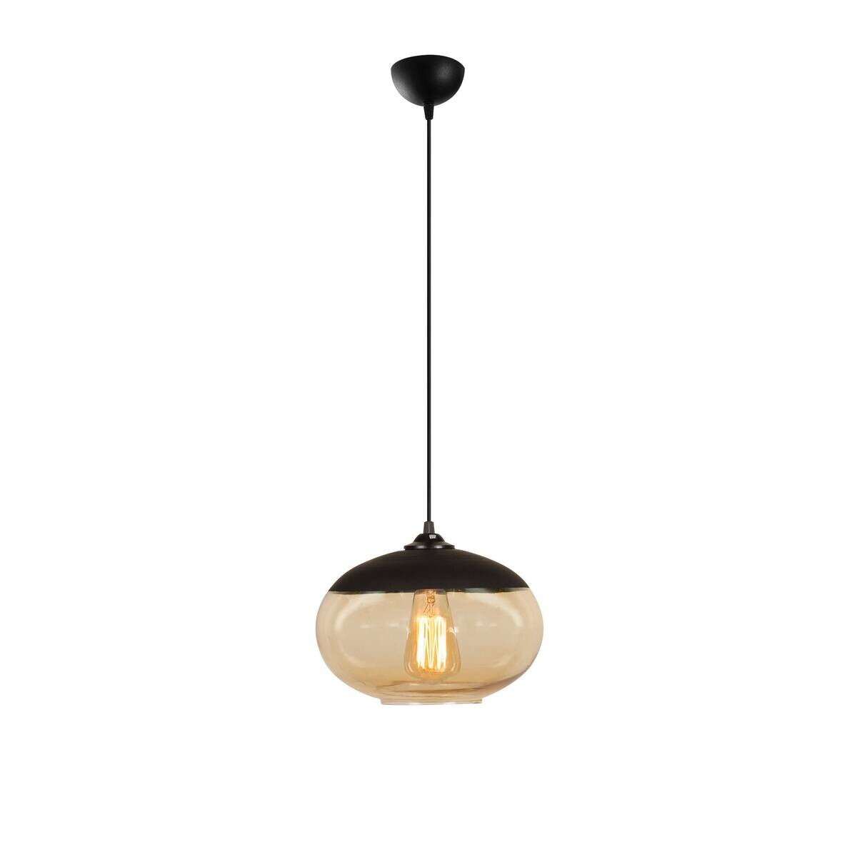 Opviq Pendelleuchte Camini honig schwarz Eisen B/H/T/L/D: ca. 25x113x25x25x25 cm E27 1 Brennstellen