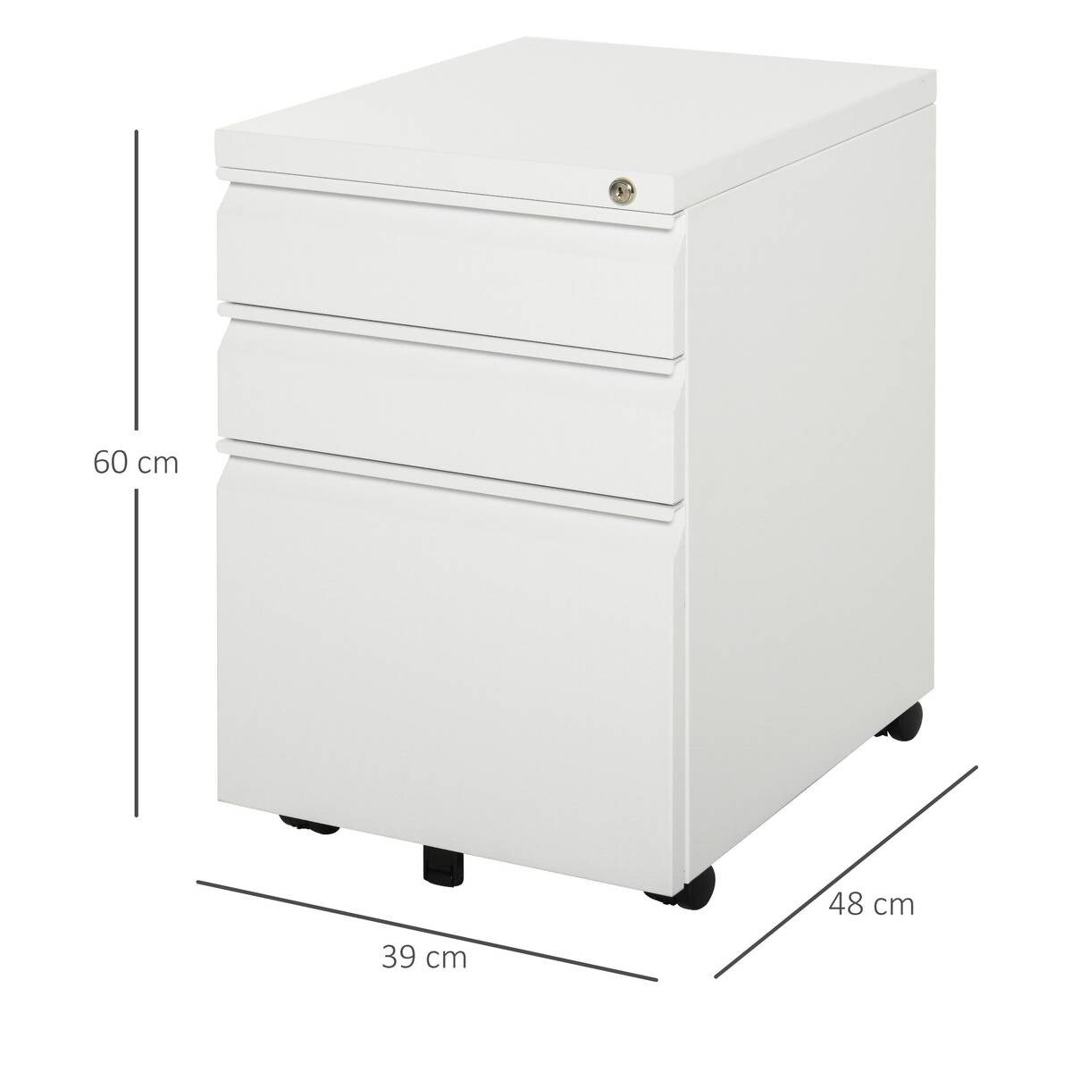 Rollcontainer 924-024WT weiß B/H/T: ca. 39x60x48 cm