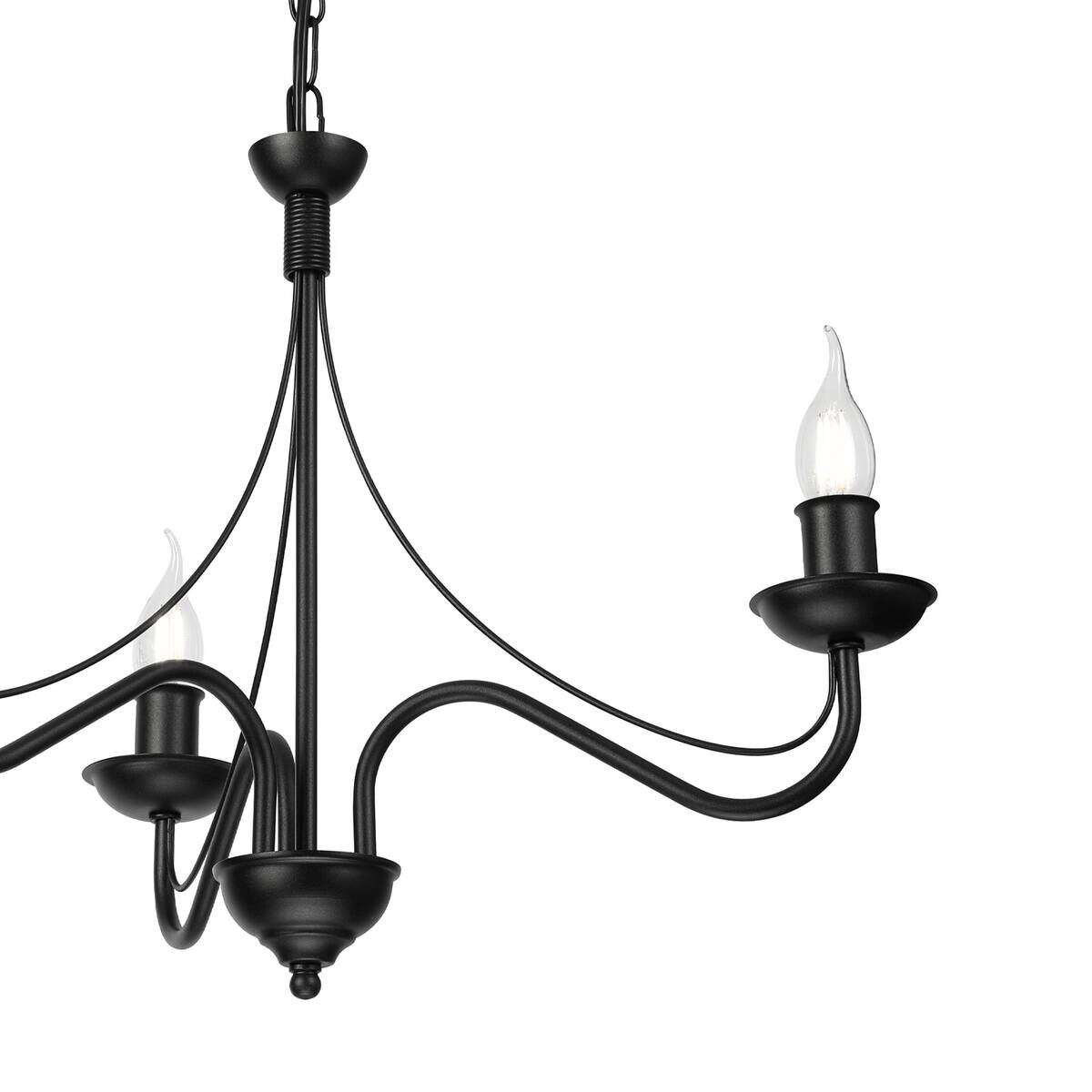 Lamkur Pendelleuchte schwarz Stahl B/H/L: ca. 53x71x53 cm E14 3 Brennstellen