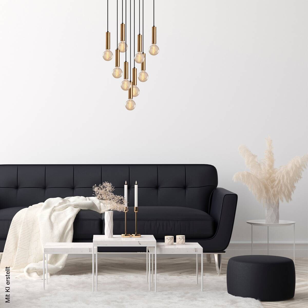 Opviq Pendelleuchte bronze B/H/T: ca. 50x136x50 cm E27 9 Brennstellen