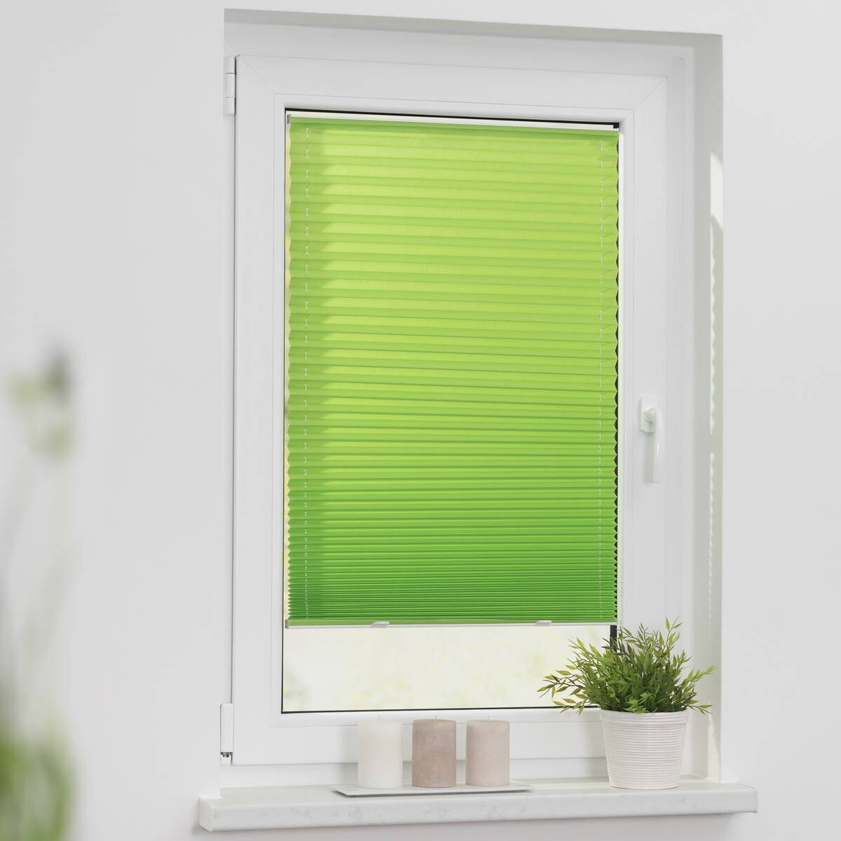 LICHTBLICK Spannplissee grün B/L: ca. 80x130 cm