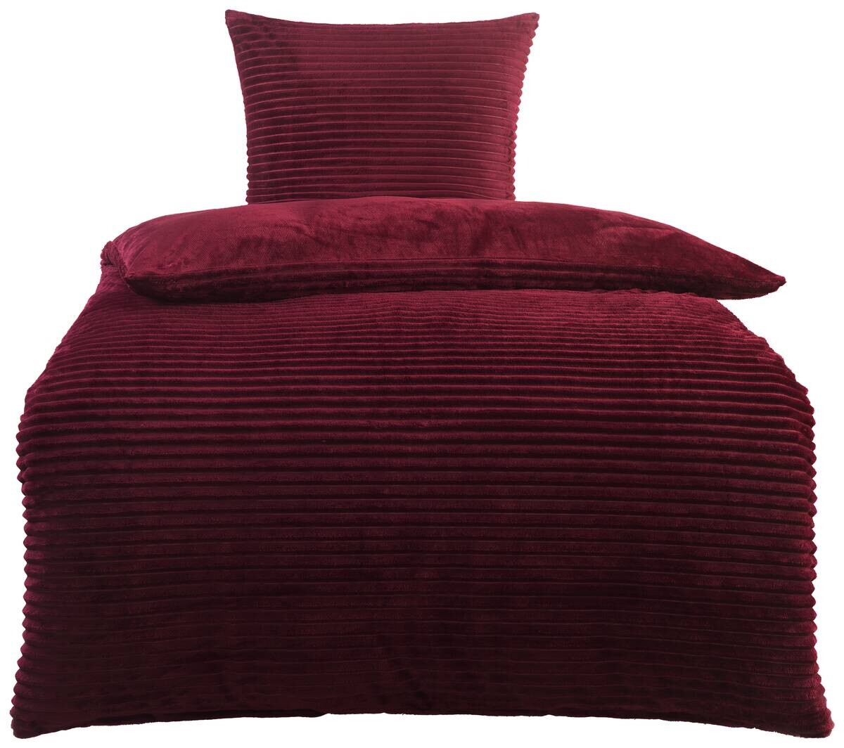 Microfaser Wende Bettwäsche Cashmere touch weinrot 100% Polyester B/L: ca. 135x200 cm