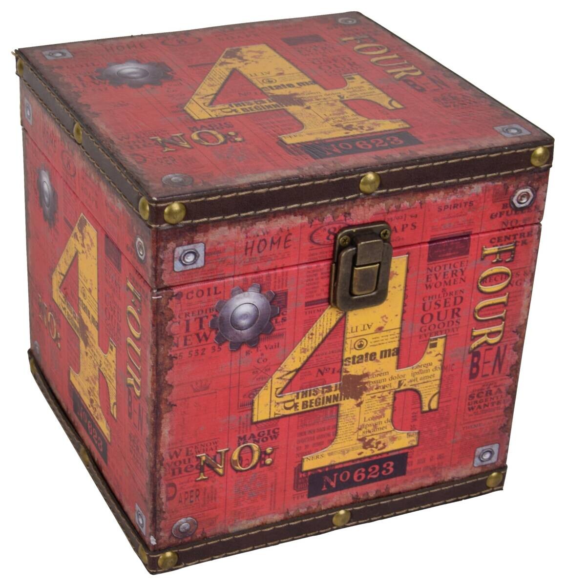 Box gelb Holz B/H/L: ca. 19x19x19 cm