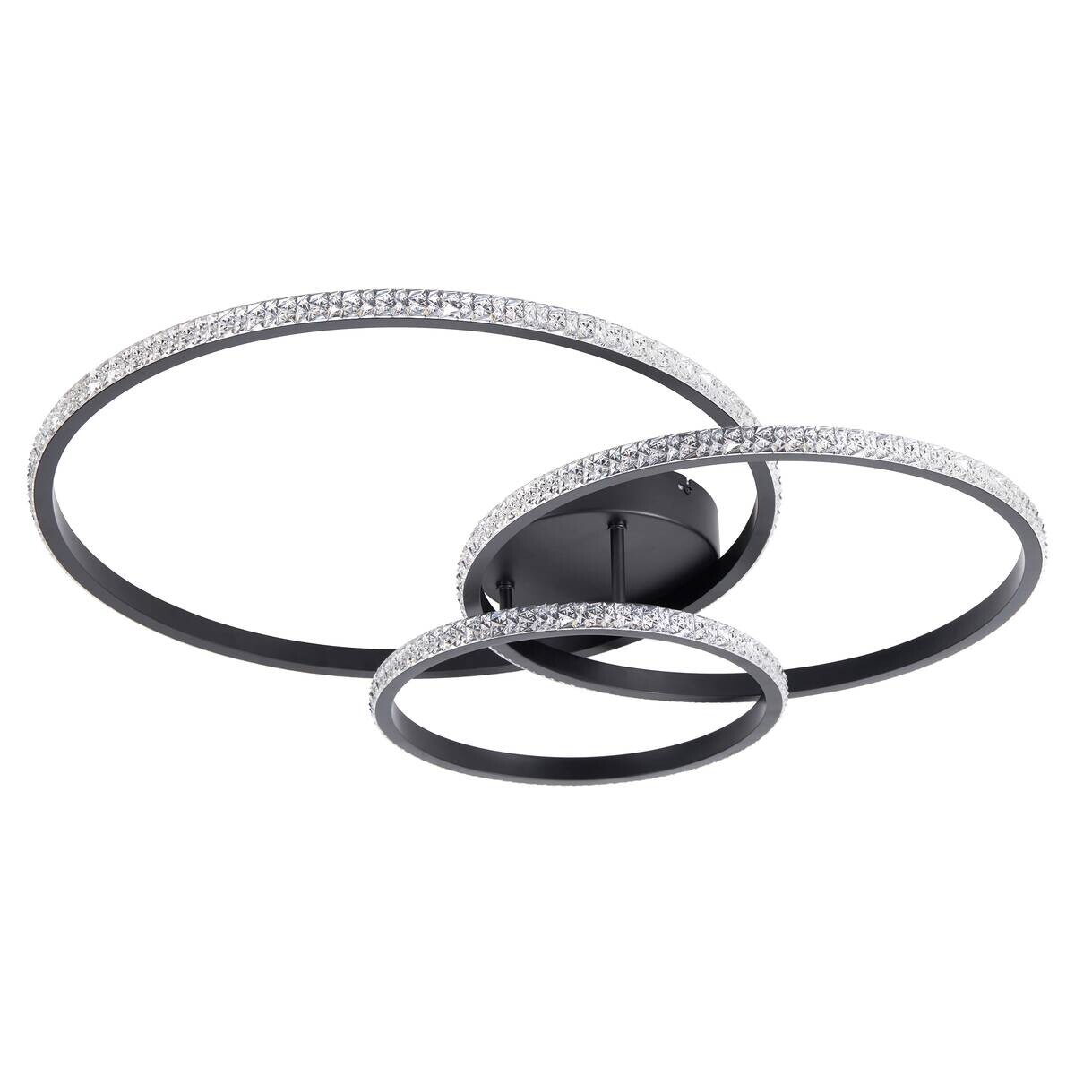 POCOline LED-Deckenleuchte Mica mattschwarz Metall Acryl B/H/L: ca. 50x12,5x77,5 cm