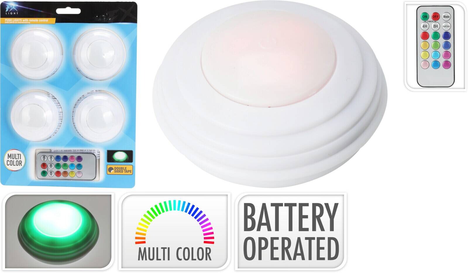 LED-Push-Lichter weiß Kunststoff H/D: ca. 2,5x6,5 cm