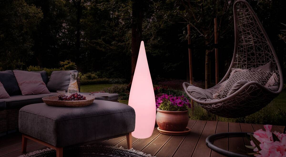 LED-Außenleuchte weiß H/D: ca. 120x36 cm