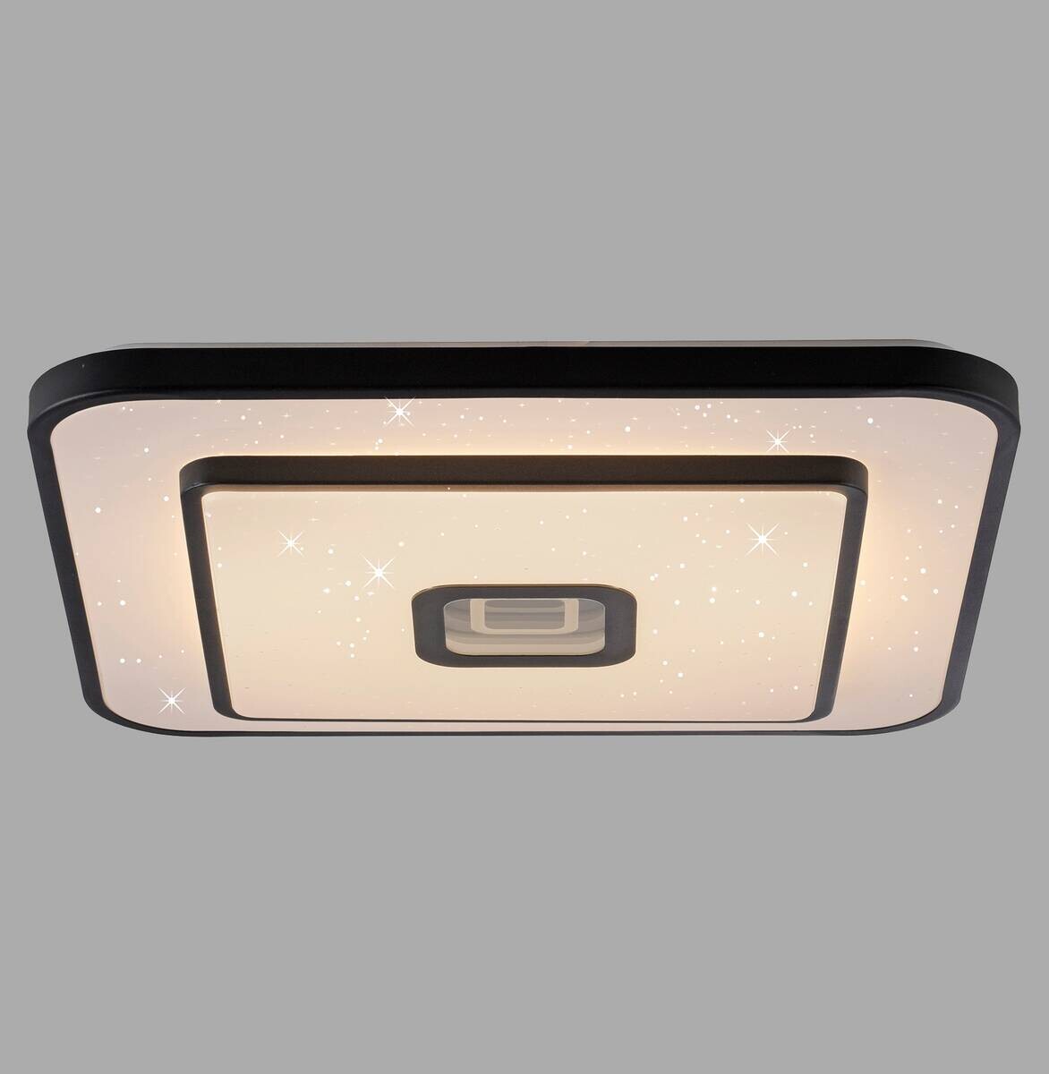 Just Light LED-Deckenleuchte Turanus schwarz B/H/L: ca. 48x7,5x48 cm