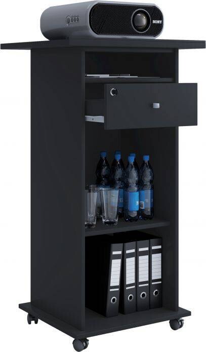 VCM Beamer-Stand Rollwagen Schublade weiß