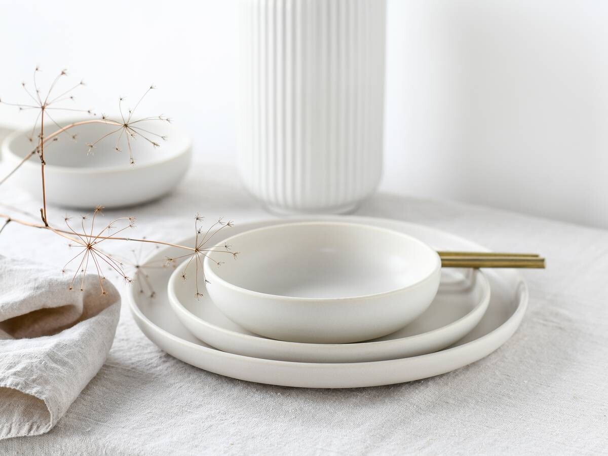 CreaTable Tafelservice Uno offwhite Steinzeug 12 tlg.