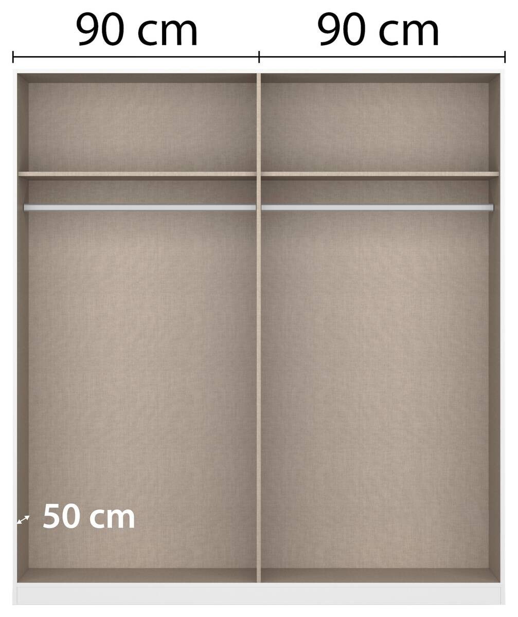 Kleiderschrank Genua grau Eiche Artisan Nachbildung B/H/T: ca. 181x197x54 cm