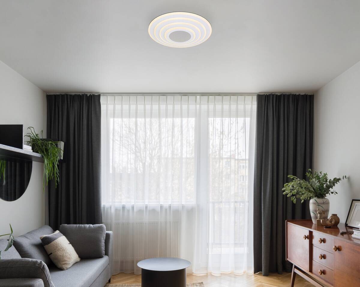 GLOBO LED-Deckenleuchte weiß Opal Acryl Metall H/D: ca. 7x40 cm 1 Brennstellen