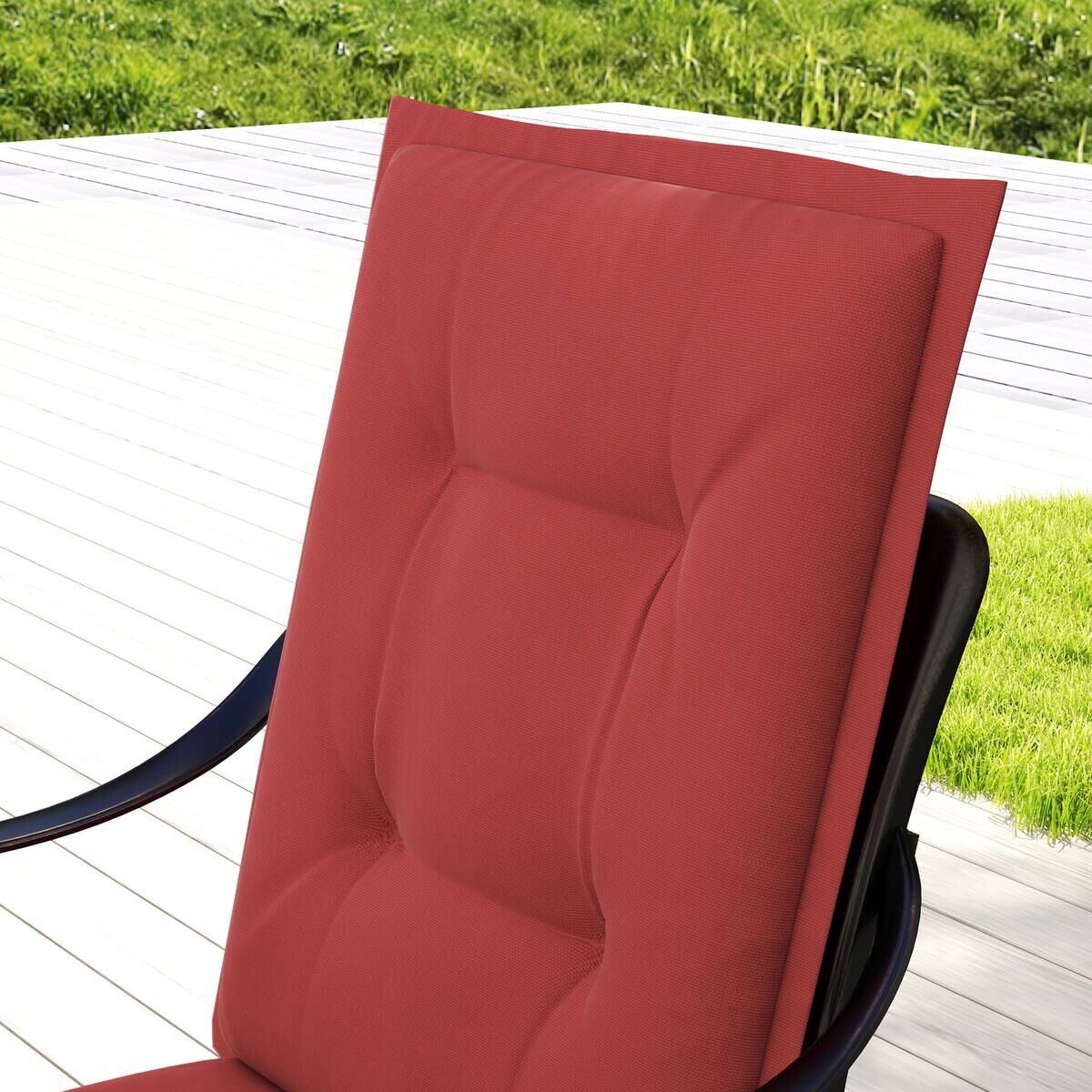 Outsunny Sitzkissen 4er Set weinrot Polyester B/H/L: ca. 50x5x108 cm