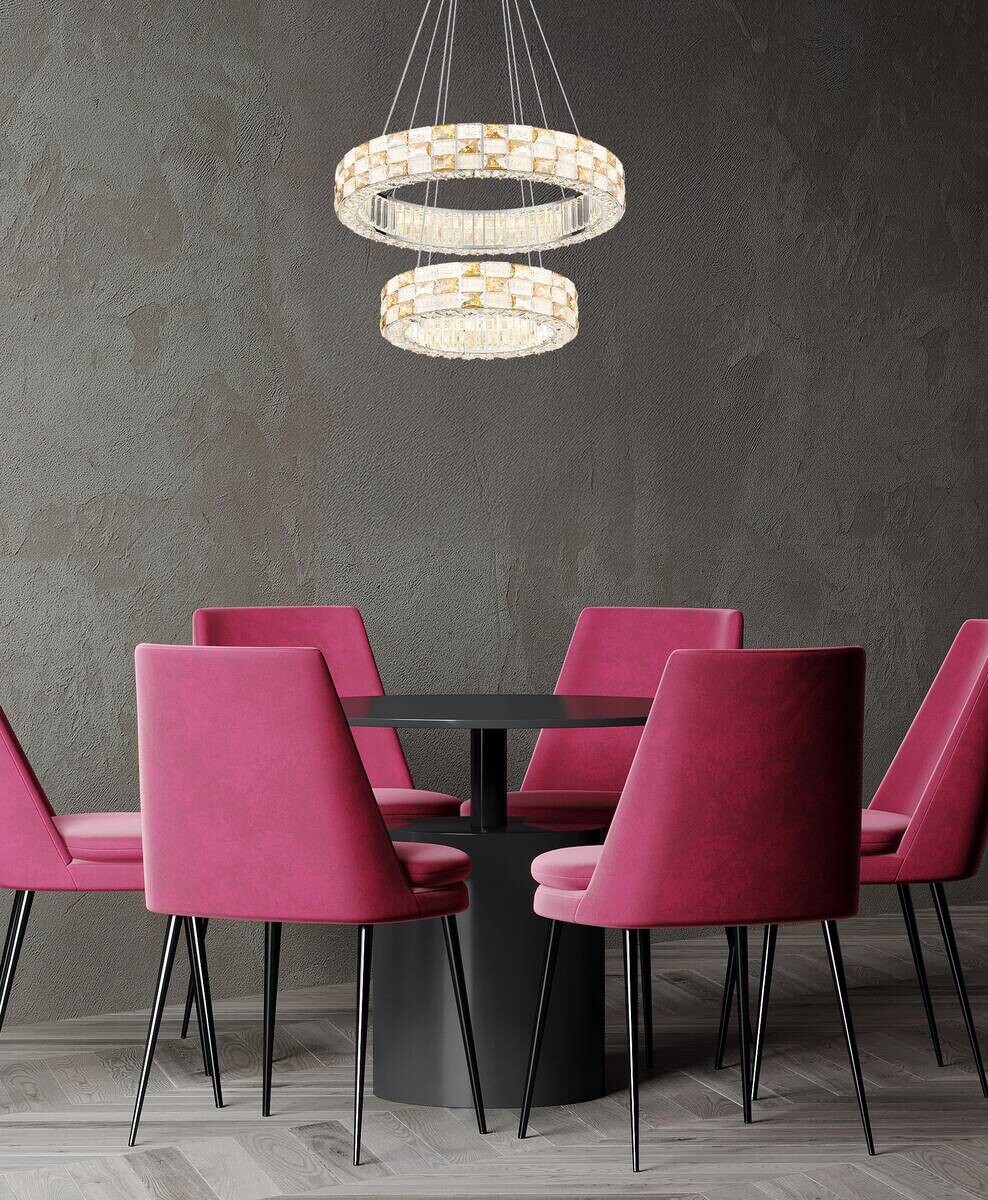GLOBO LED-Pendelleuchte Chrom transparent Glas Metall H/D: ca. 120x61 cm 1.0 Brennstellen