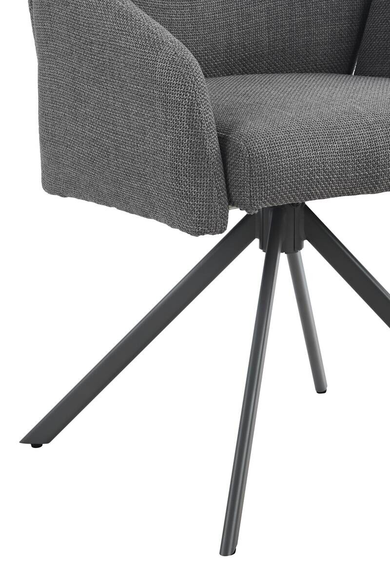 Drehstuhl Holly grau Microfaser Webstoff B/H/T: ca. 57x84x61 cm