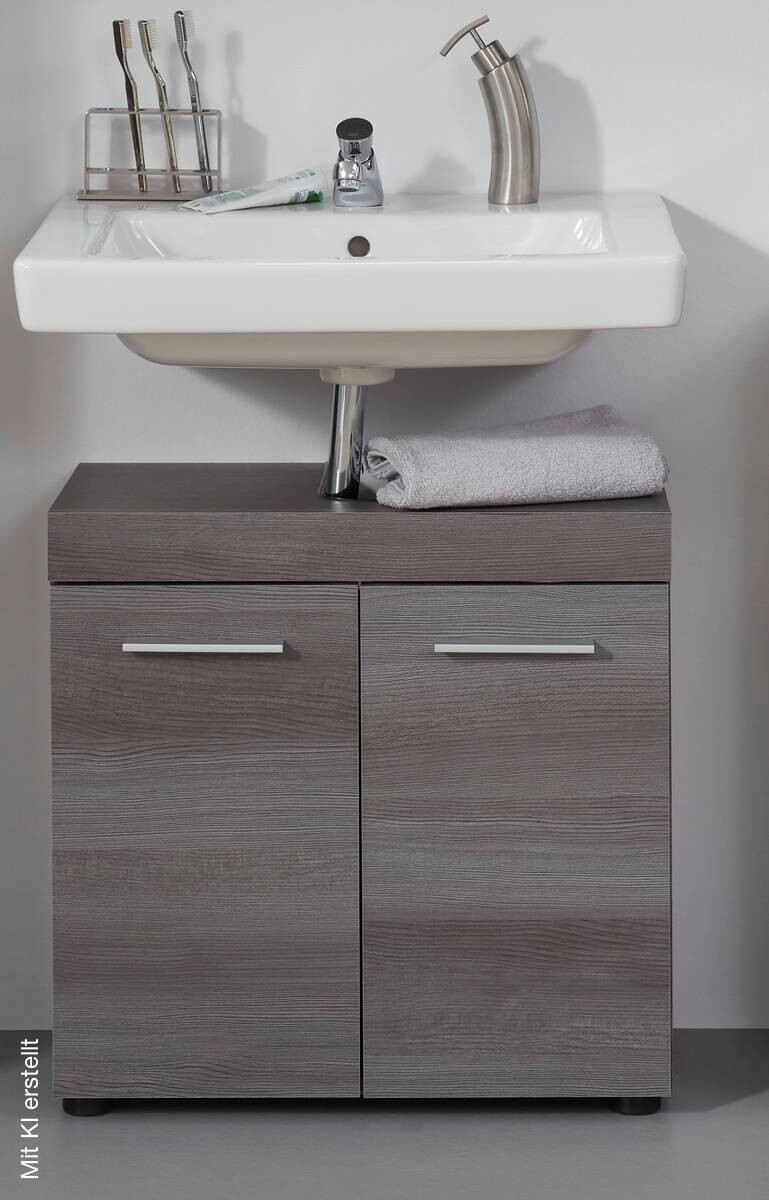 Waschbeckenunterschrank Runner Rauchsilber Nachbildung B/H/T: ca. 58x57x31 cm