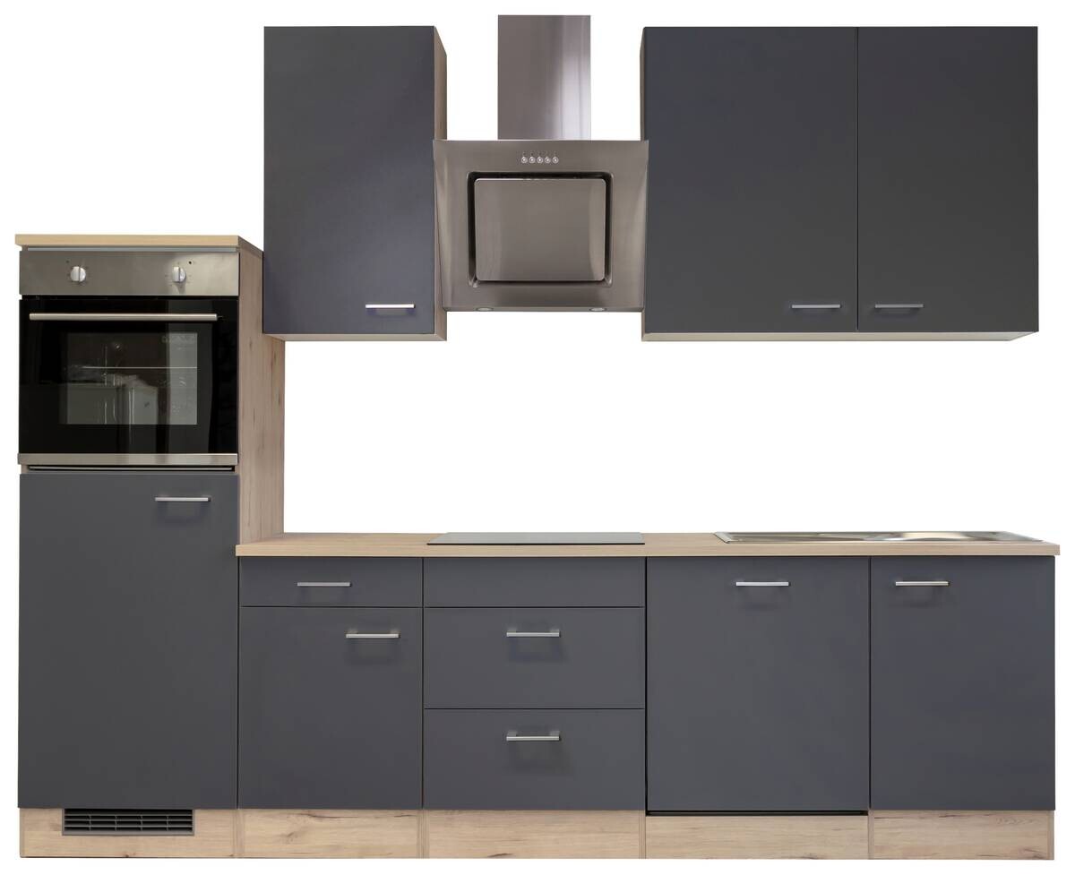 Flex-Well Küchenblock Morena Basalt matt B/H/T: ca. 280x234x60 cm