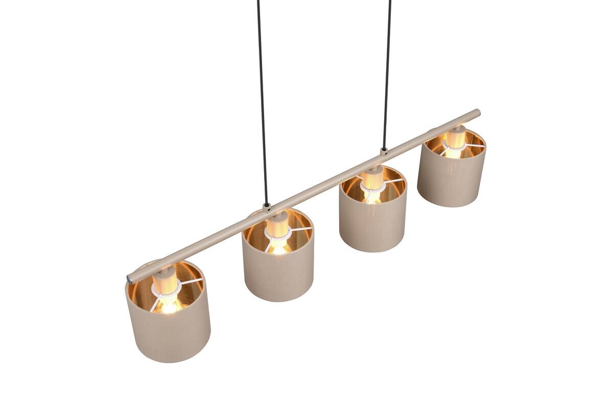 Reality Pendelleuchte Tommy beige Metall Stoff B/H/L: ca. 12x15x75 cm E14 4 Brennstellen