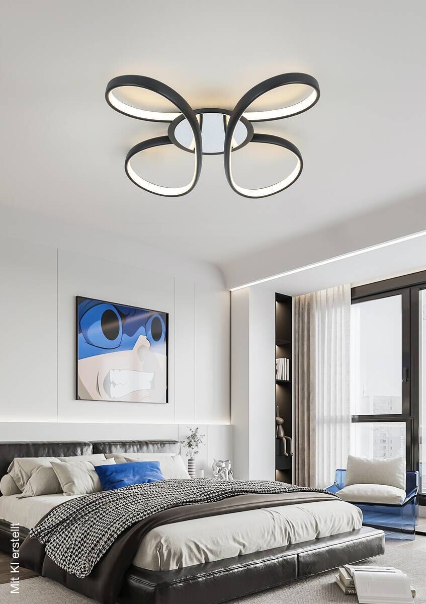 Nolo LED-Deckenleuchte Markus Chrom schwarz Kunststoff Metall B/H/L: ca. 48x12x48 cm 2 Brennstellen