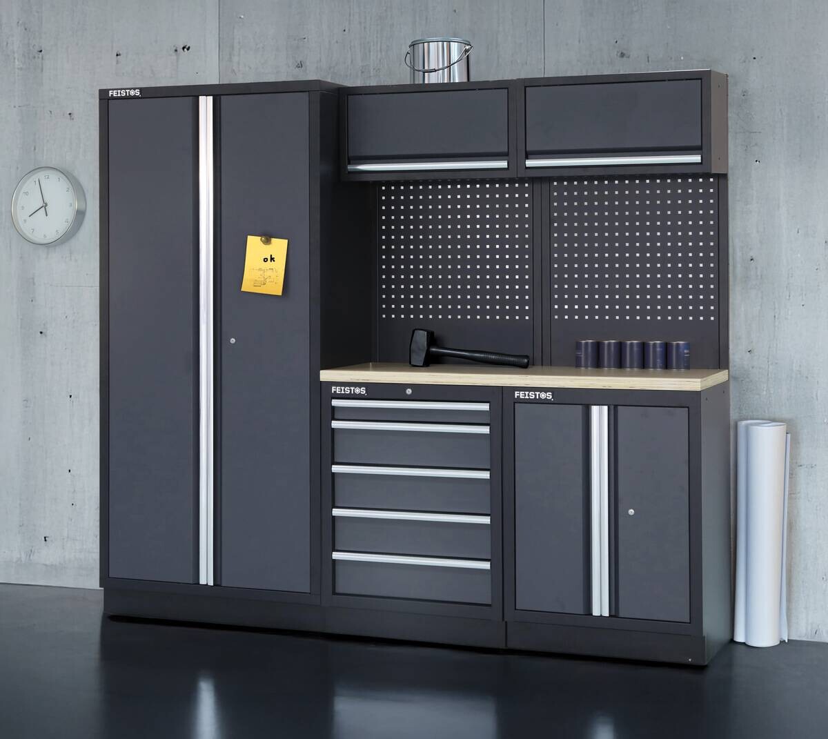 Werkstatteinrichtung Apollo schwarz B/H/L: ca. 228x200x46 cm