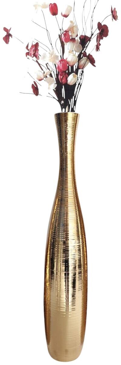 Vase gold Keramik B/H: ca. 13x70 cm