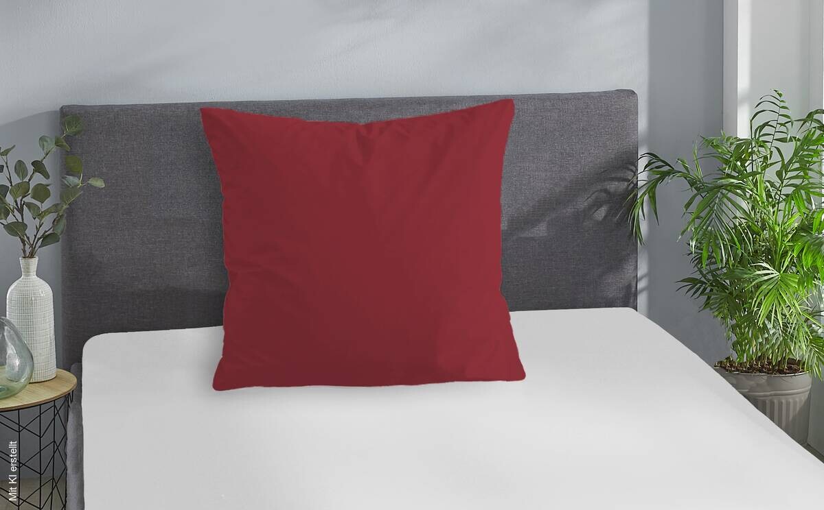 Kissenbezug Jersey bordeaux Baumwolle B/L: ca. 80x80 cm