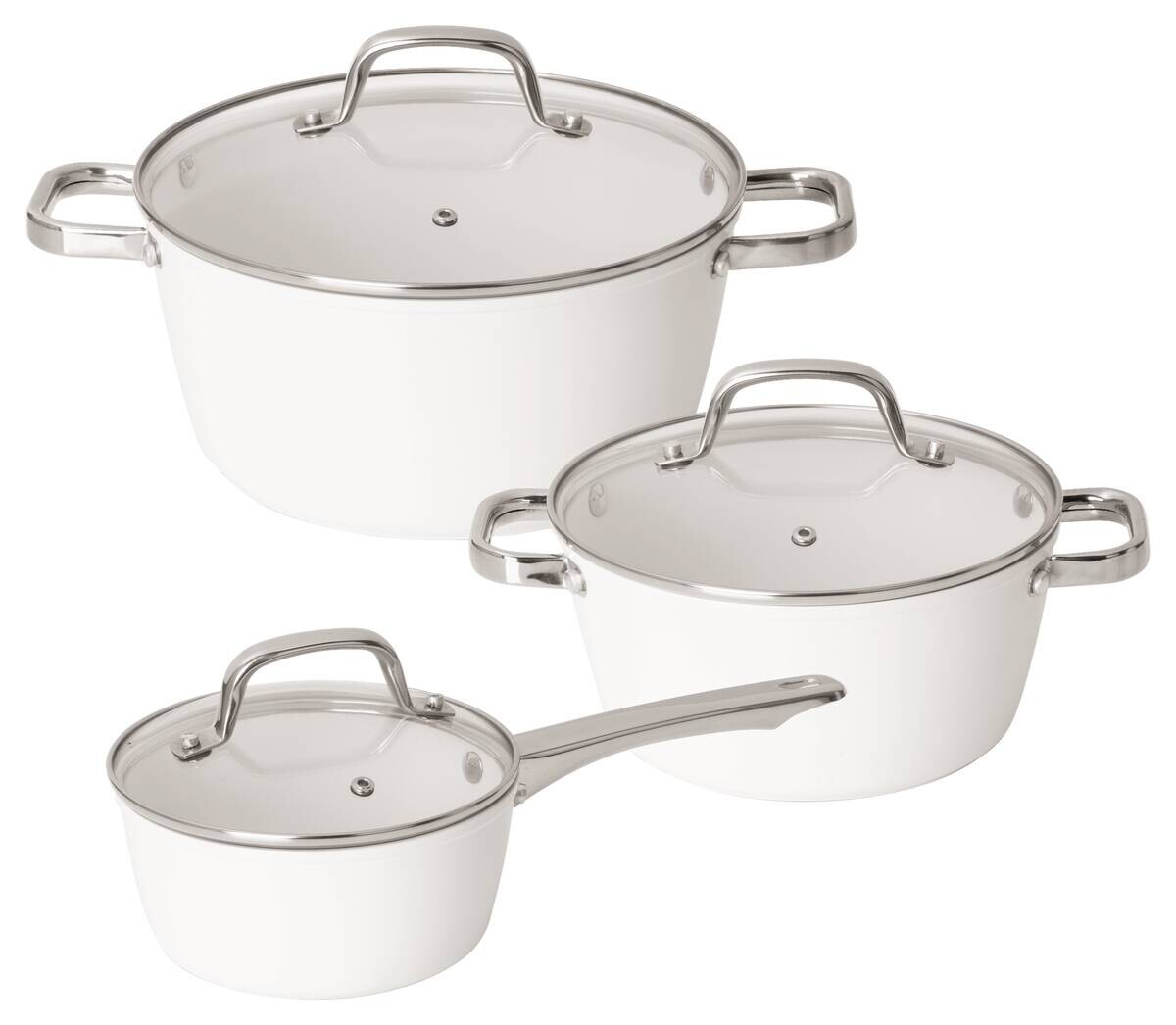 POCOline Topfset weiß Aluminium 6 tlg.