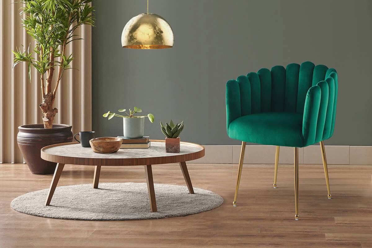 Stuhl Mucha 101 grün Microfaser B/H/T: ca. 59x85x56 cm