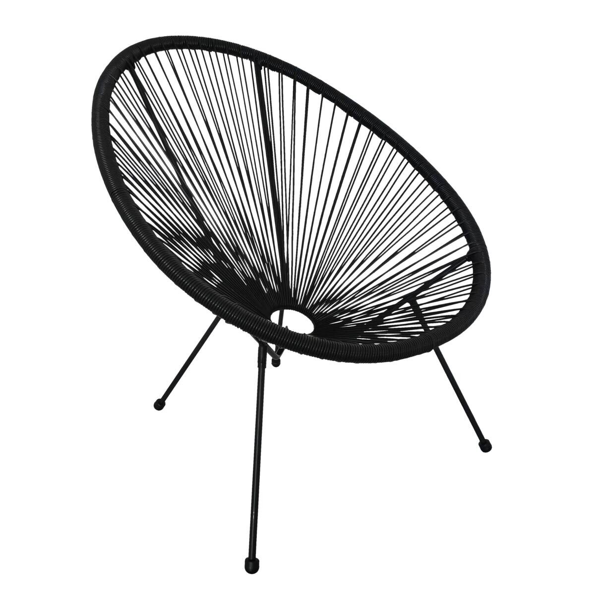 POCOline Gartensessel Acapulco schwarz Stahlrohr B/H/L: ca. 79x83x73 cm