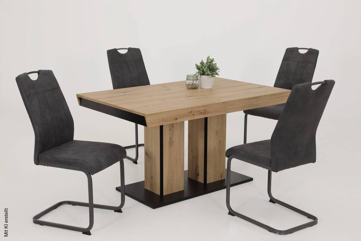 Essgruppe Agnes I Eiche anthrazit Holzwerkstoff B/H/T: ca. 220x76x90 cm