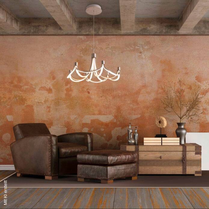 Näve Leuchten LED Pendelleuchte NV6137546 nickel matt Metall B/H/L: ca. 55x150x55 cm 1 Brennstellen